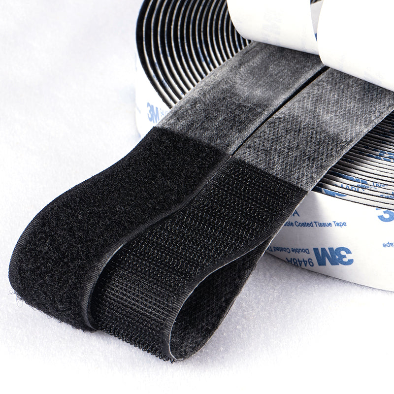 Hook and Loop Strips with Adhesive