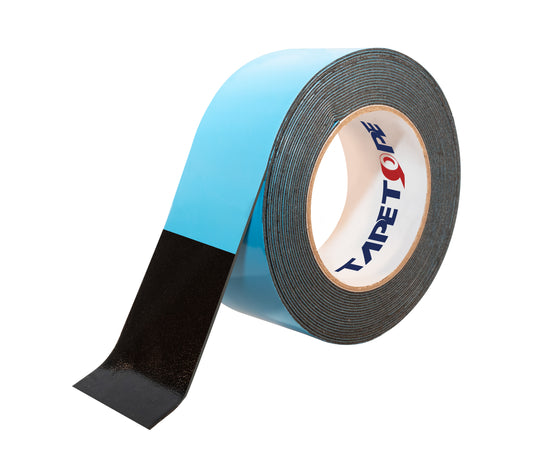 Double sided PE foam tape-Black with blue liner