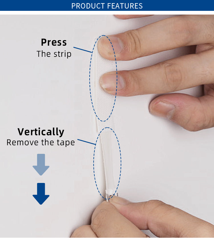 Marco de fotos con tiras de velcro adhesivas y bucle para colgar