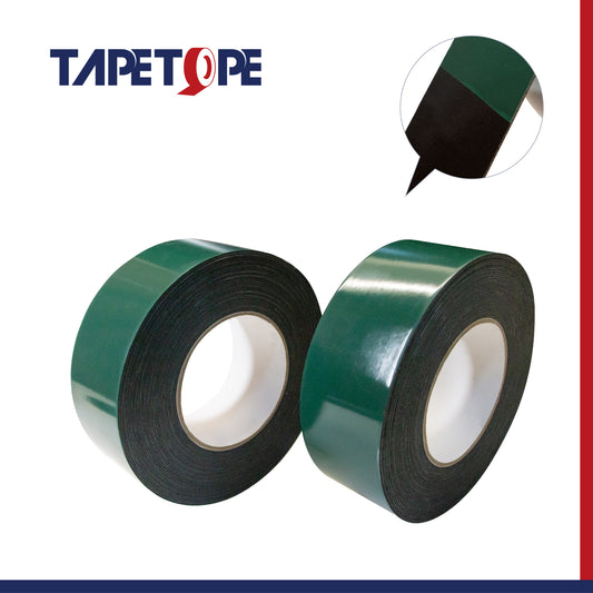 Double sided PE foam tape-Black with green liner