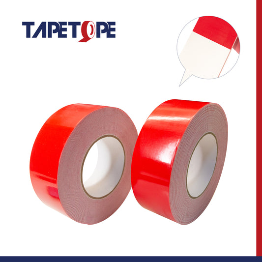 Double sided PE foam tape-White with red liner