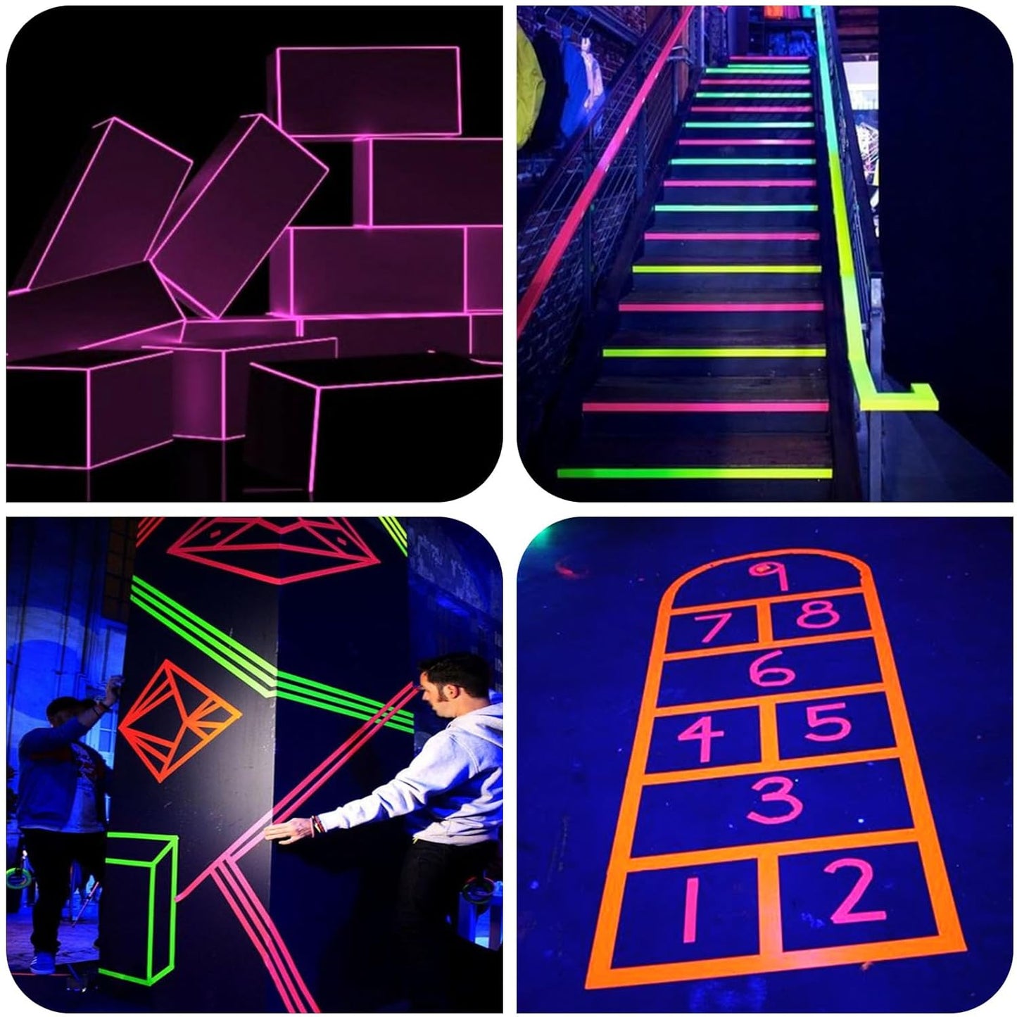 Cinta adhesiva fluorescente de tela de primera calidad