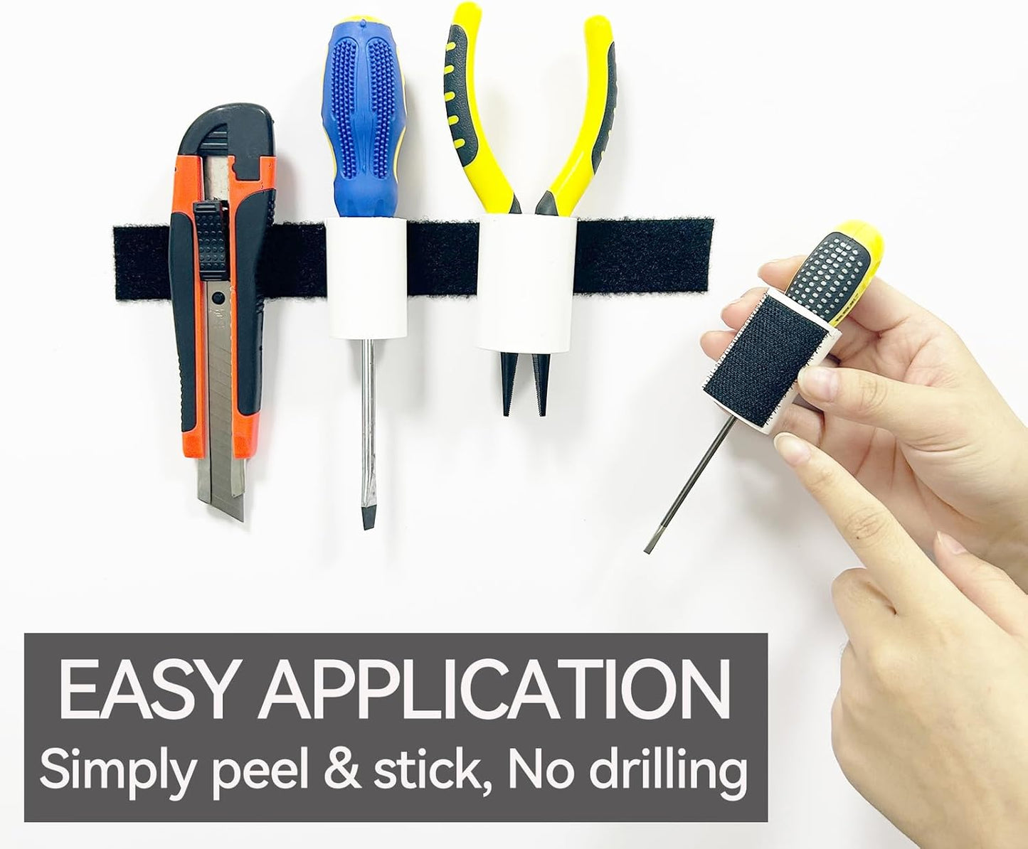Hook and Loop Strips with Adhesive