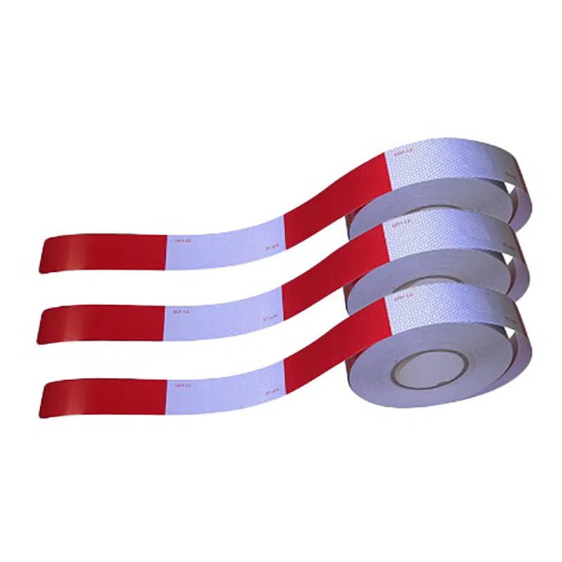 Красно-белая светоотражающая лента высокой интенсивности
