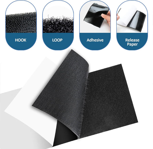 Hook and Loop Strips with Adhesive