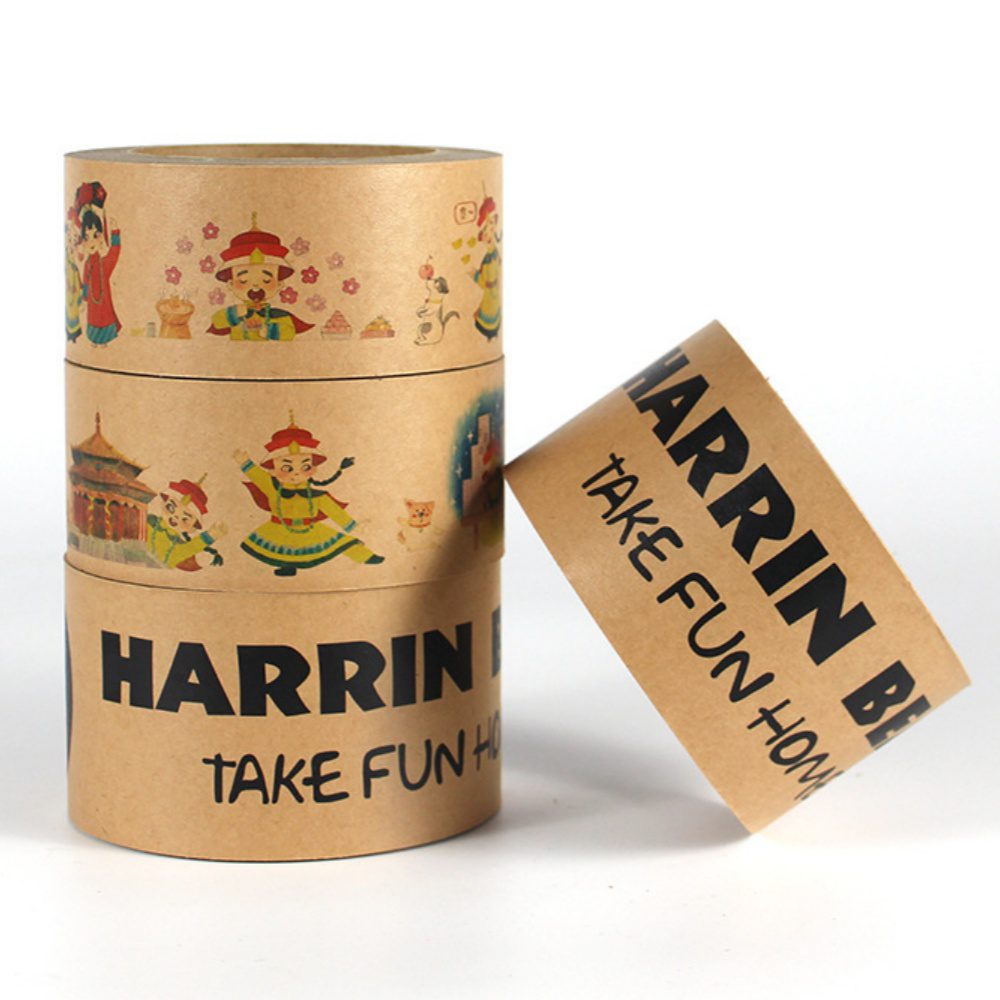 Customizable logo printed self-adhesive kraft paper tape